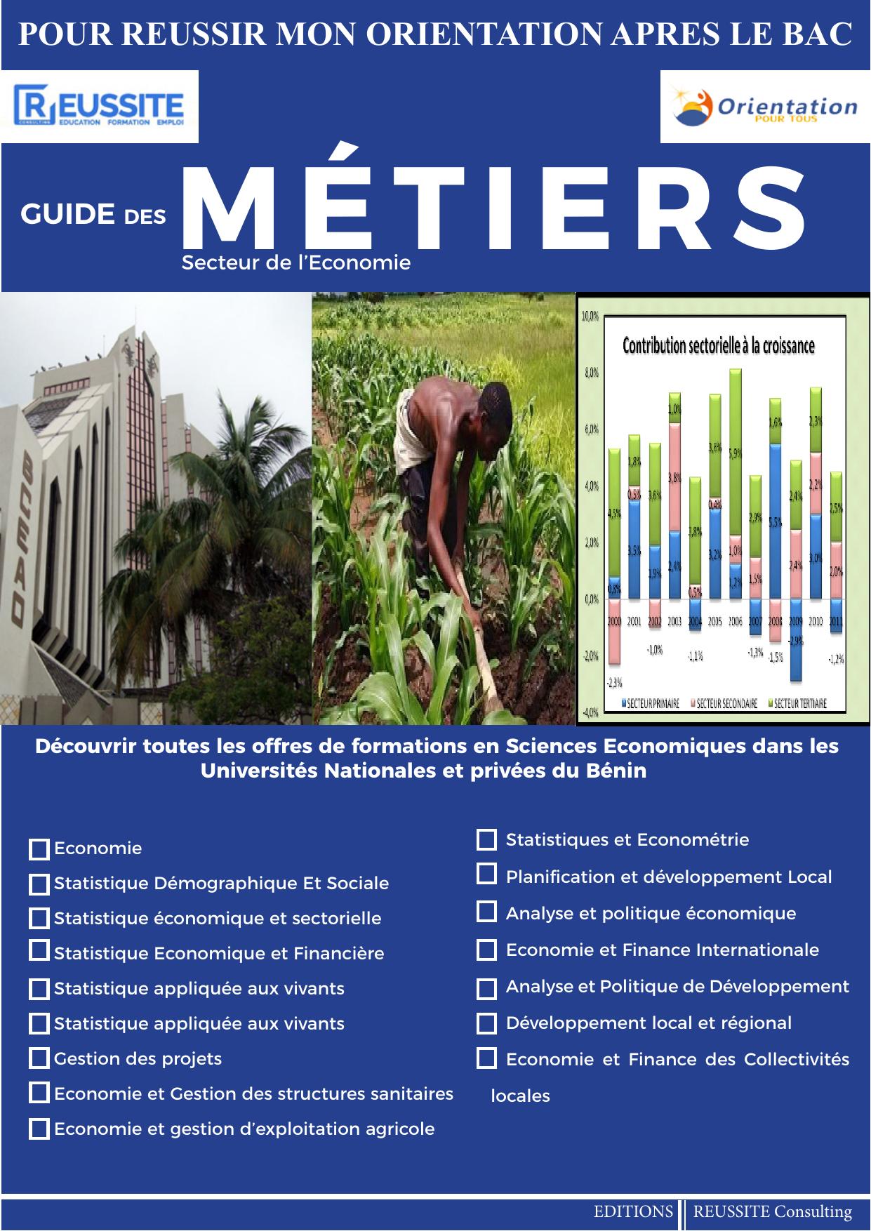 Guide des métiers du secteur de l'Economie et de la Gestion