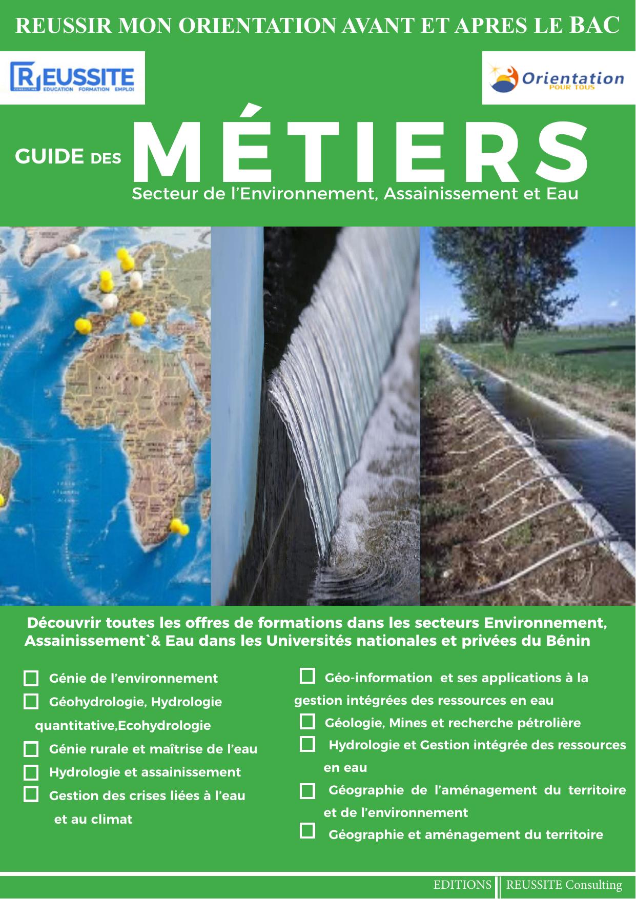 Guide des métiers du secteur de l'Environnement, Assainissement et Eau