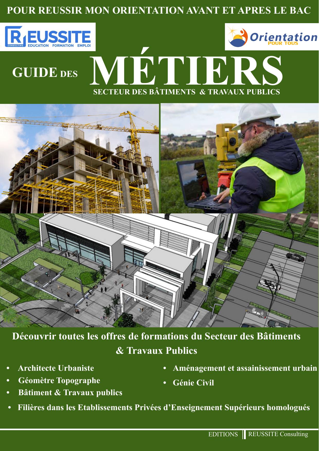 Guide des métiers du secteur des Bâtiments et Travaux Publics