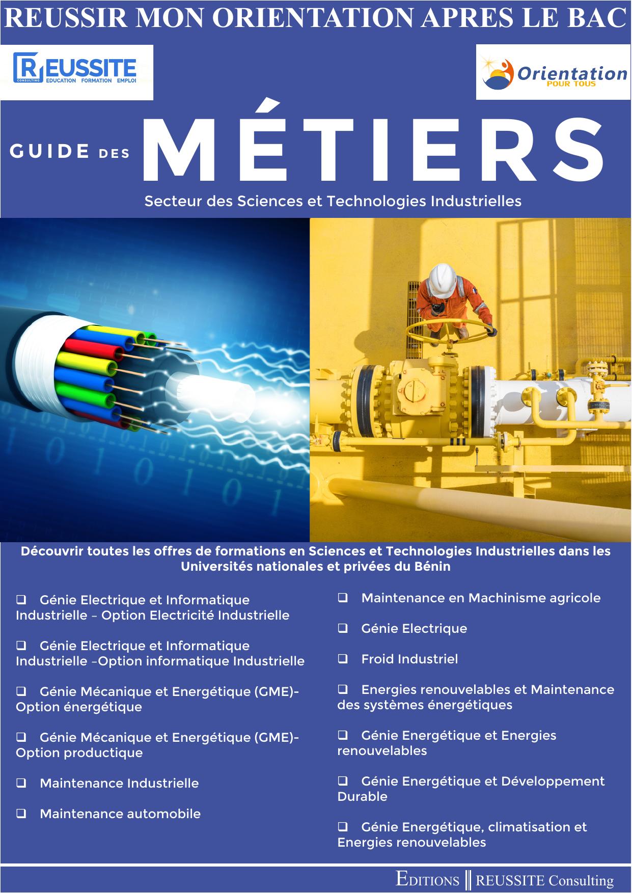 Guide des métiers du secteur des Sciences et Technologies Industrielles