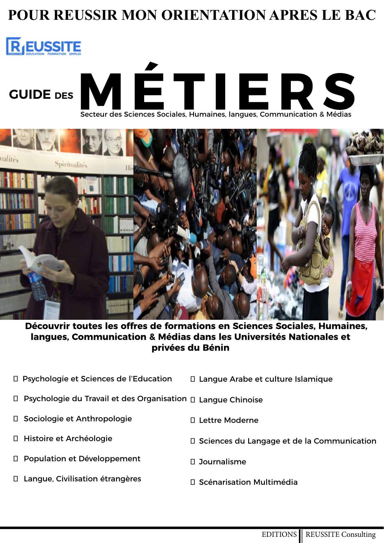 Guide des métiers du secteur des Sciences sociales, humaines, langues, communication et médias